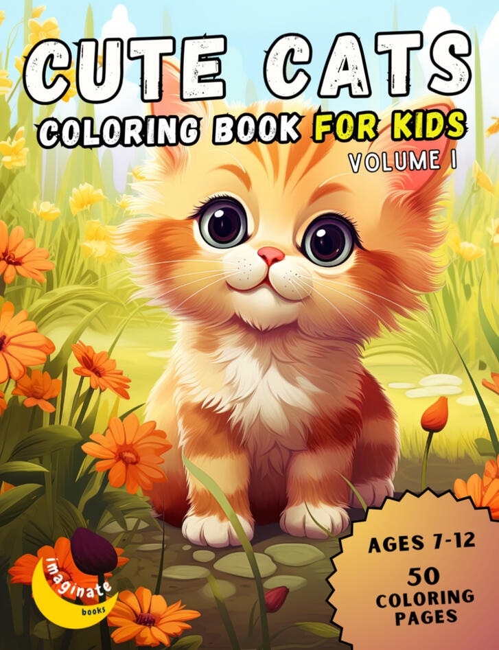 Cute Cats Coloring Book for Kids, Vol. I - SAMPLE